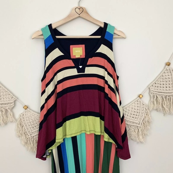 NWT Anthropologie Maeve Davina Striped Layered Dress - Picture 4 of 7